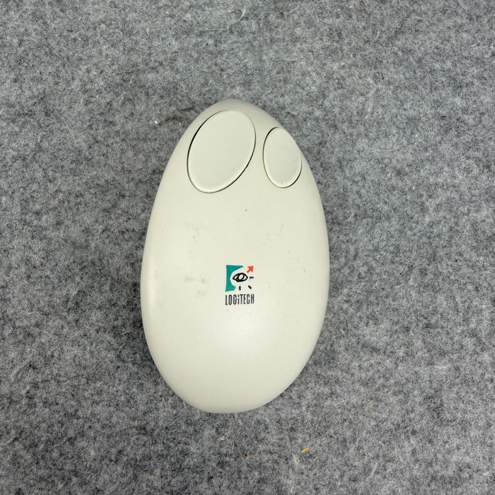 Logitech Cordless MouseMan Pro M-RC44 Vintage Wireless Mouse White Cream